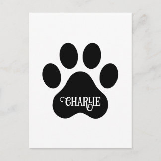 Hundepfoten-Name-Silhouette-Design Postkarte