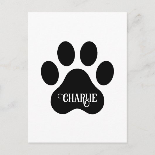 Hundepfoten-Name-Silhouette-Design Postkarte (Vorderseite)