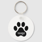 Hundepfoten-Name-Silhouette-Design Schlüsselanhänger (Rückseite)