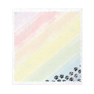 Hundepfoten Pastell Regenbogen Distressed Watercol Notizblock