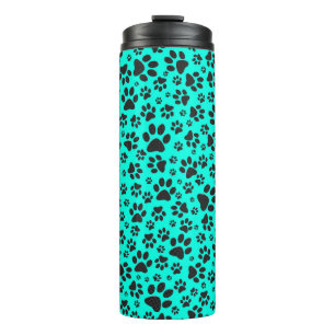 Hundepfoten Schwarz-Weiß-Polka-Punkte auf lebhafte Thermosbecher