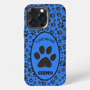 Hundepfoten Schwarz & Weiß Polka-Punkte auf Techni iPhone 13 Pro Hülle