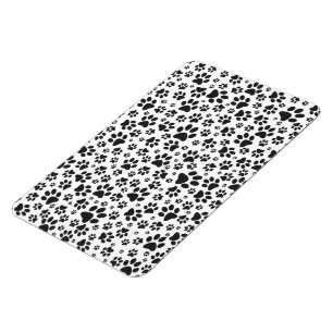 Hundepfoten Schwarz-Weiß Polka-Punkte Magnet