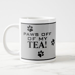 Hundepfoten-Typografie-Teeliebhaber Grau Schwarz L Jumbo-Tasse
