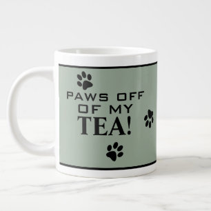 Hundepfoten-Typografie Teeliebhaber Grün Schwarz S Jumbo-Tasse