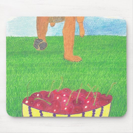 Hundepfoten und Kirsche Mousepad (Vorne)