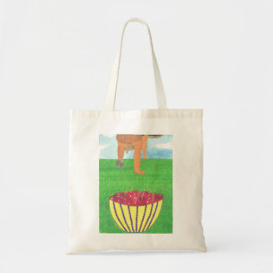 Hundepfoten und Kirschtasche Tragetasche