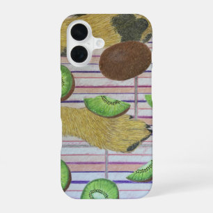 Hundepfoten und Kiwi Handyhülle iPhone 16 Hülle