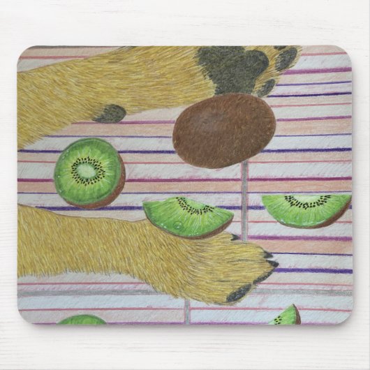 Hundepfoten und Kiwi-Mauspad Mousepad (Vorne)