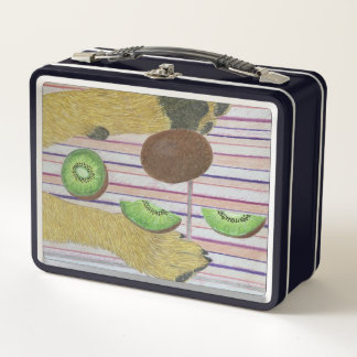 Hundepfoten und Kiwi-Metall-Lunchbox Metall Brotdose