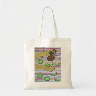 Hundepfoten und Kiwi-Tasche Tragetasche
