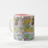 Hundepfoten und Kiwi Two-Tone Kaffeetasse (Vorderseite Links)