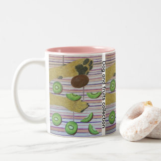Hundepfoten und Kiwi Two-Tone Kaffeetasse
