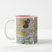 Hundepfoten und Kiwi Two-Tone Kaffeetasse (Links)