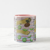 Hundepfoten und Kiwi Two-Tone Kaffeetasse (Mittel)