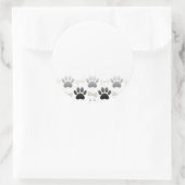 Hundepfoten und Knochen mit glänzender Wirkung Runder Aufkleber (Tasche)