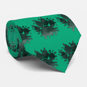 Hundepfoten-Wasserfarbe Canine Pfote Grün Krawatte