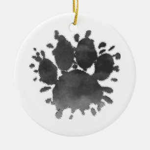 Hundepfoten-Wasserfarbe Canine Pfote Keramik Ornament