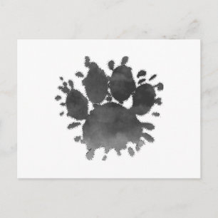 Hundepfoten-Wasserfarbe Canine Pfote Postkarte