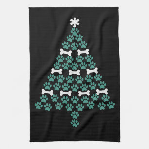 Hundepfoten-Weihnachtsbaum Süßes Weihnachtsgeschen Geschirrtuch