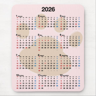 Hundepfotenabdruck 2027-Kalender Mousepad