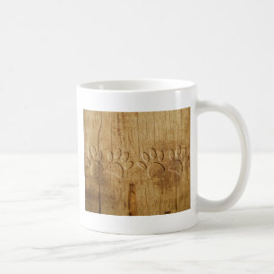 Hundepfotenabdruck aus geschnitztem Holz Kaffeetasse
