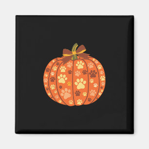 Hundepfotenabdruck-Kürbis-Bogen-Herbst-Fall-Hallow Magnet