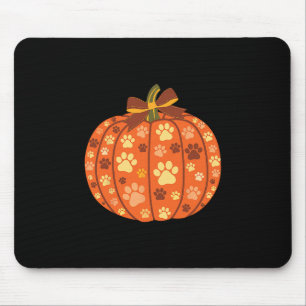 Hundepfotenabdruck-Kürbis-Bogen Herbst Halloween A Mousepad