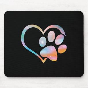 Hundepfotenabdruck psychedelische Tie Dye Englisch Mousepad