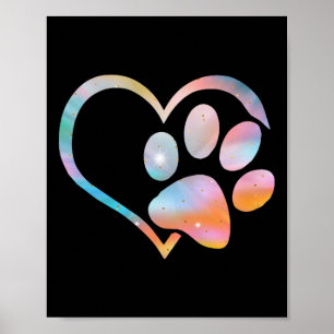 Hundepfotenabdruck psychedelischer Tie Dye English Poster