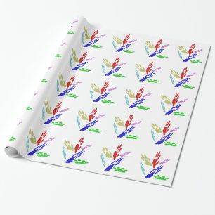 Hundepfotenabdrücke mit Tupfen Geschenkpapier