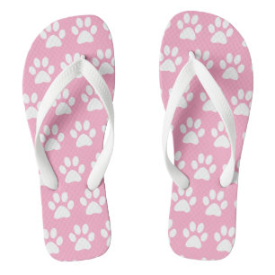 Hundepfotenabdrücke Süßes Muster Rosa Sommer Stran Badesandalen