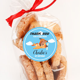 Hundepilotin Flug Flugzeug, Niedliche Geburtstag V Runder Aufkleber