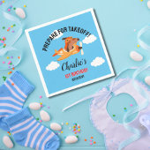 Hundepilotin Flug Flugzeug, Niedliche Kinder Blaue Serviette