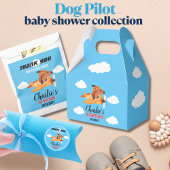 Hundepilotin Flug Flugzeug, Niedliche Kinder Blaue Serviette