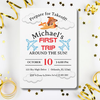 Hundepilotin Flugflugzeug, Niedlicher Fun-Kinderge Einladung