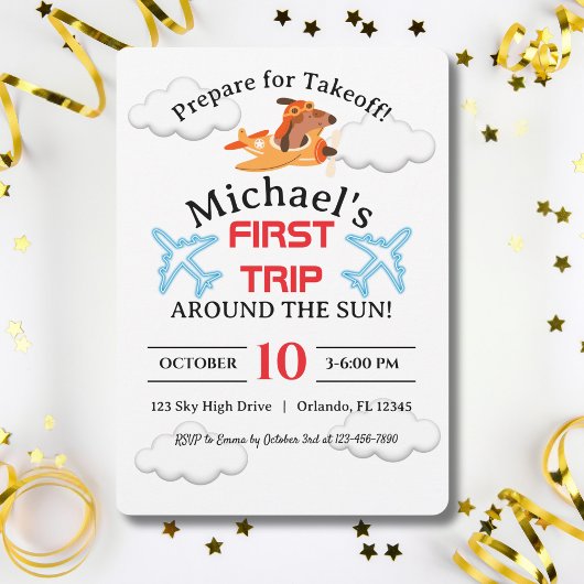 Hundepilotin Flugflugzeug, Niedlicher Fun-Kinderge Einladung