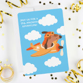 Hundepilotin Flugflugzeug, Niedlicher Fun-Kinderge Einladung