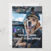 Hundepilotin und Foto Funny Aviation Geburtstag Karte (Vorderseite)
