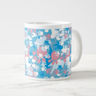 Hundepink und blaues Camouflage-Muster Jumbo-Tasse