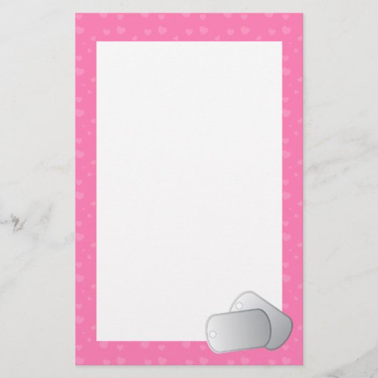 Hundeplakette-Liebe (Rosa) Briefpapier (Vorderseite)