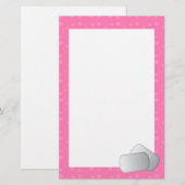 Hundeplakette-Liebe (Rosa) Briefpapier (Vorne/Hinten)