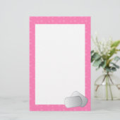 Hundeplakette-Liebe (Rosa) Briefpapier (Stehend Vorderseite)