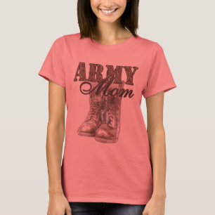 Hundeplaketten 1 der Armee-Mama-Kampf-Stiefel-N T-Shirt