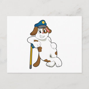Hundepolizist Polizeihut Postkarte