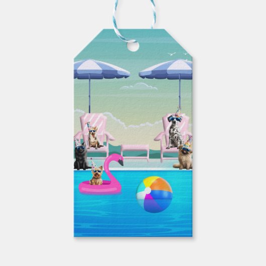 Hundepool-Party Geschenkanhänger (Vorderseite)
