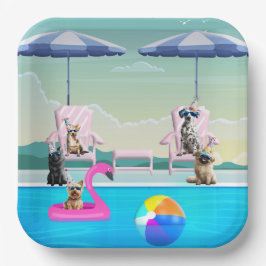 Hundepool-Party Pappteller
