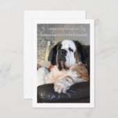 Hundeportrait Funny Saint Bernard Dankeskarte (Vorne/Hinten)