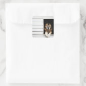 Hundeportrait Quadratischer Aufkleber (Tasche)