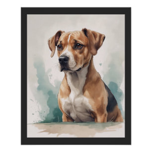 Hundeporträt Aquarell Poster